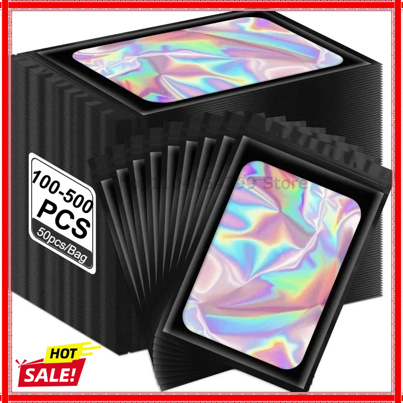 Food Storage Bags Zip Lock Pouch - 100Pcs Laser Thicken Plastic Aluminum Foil