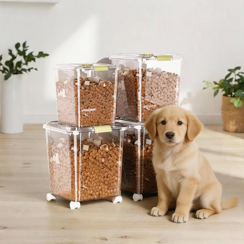 Food Storage On Wheels - Pet Food Storage Bucket Sealed Dry