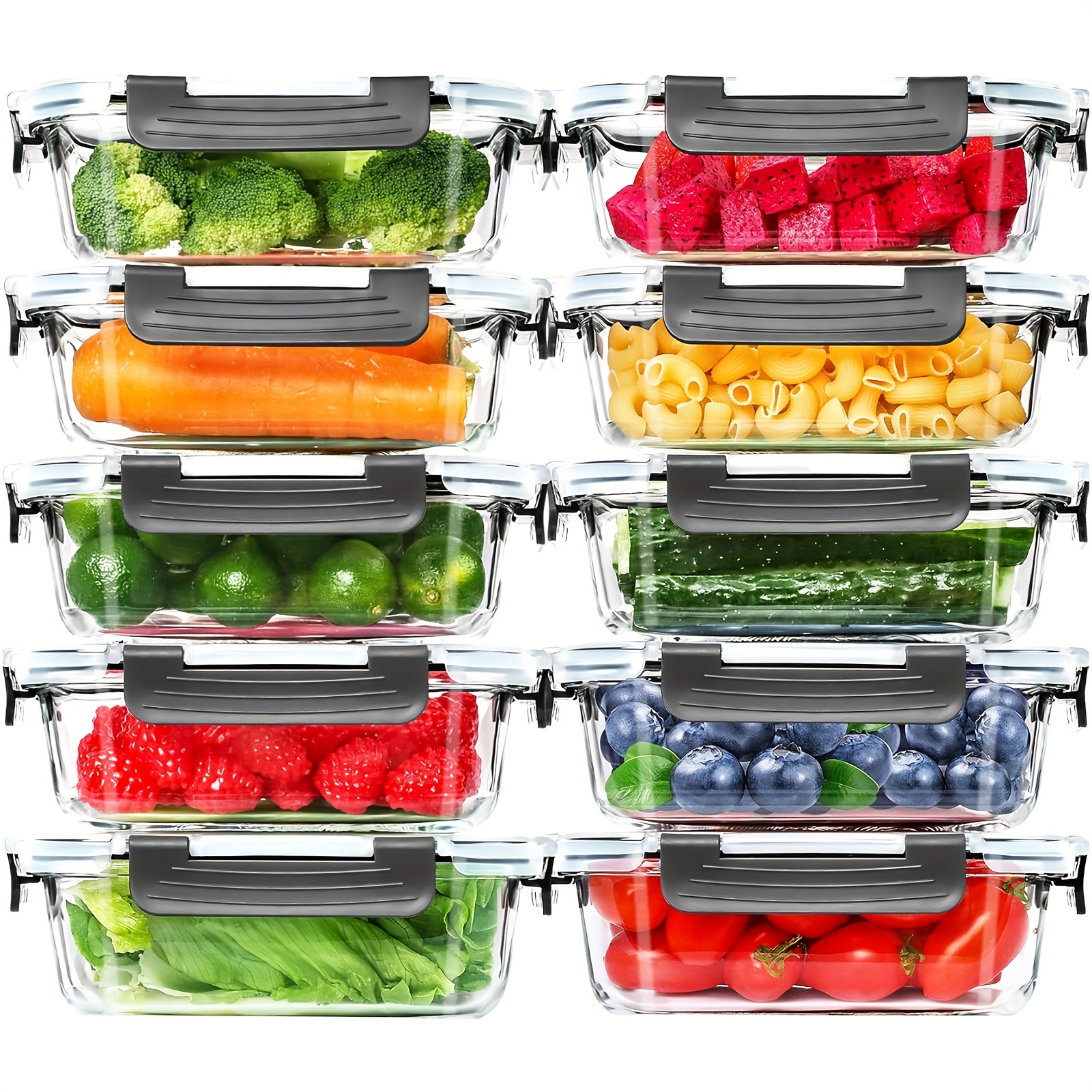 Food Storage Without Pantry - 20 Pack 22oz Glass Meal Prep
