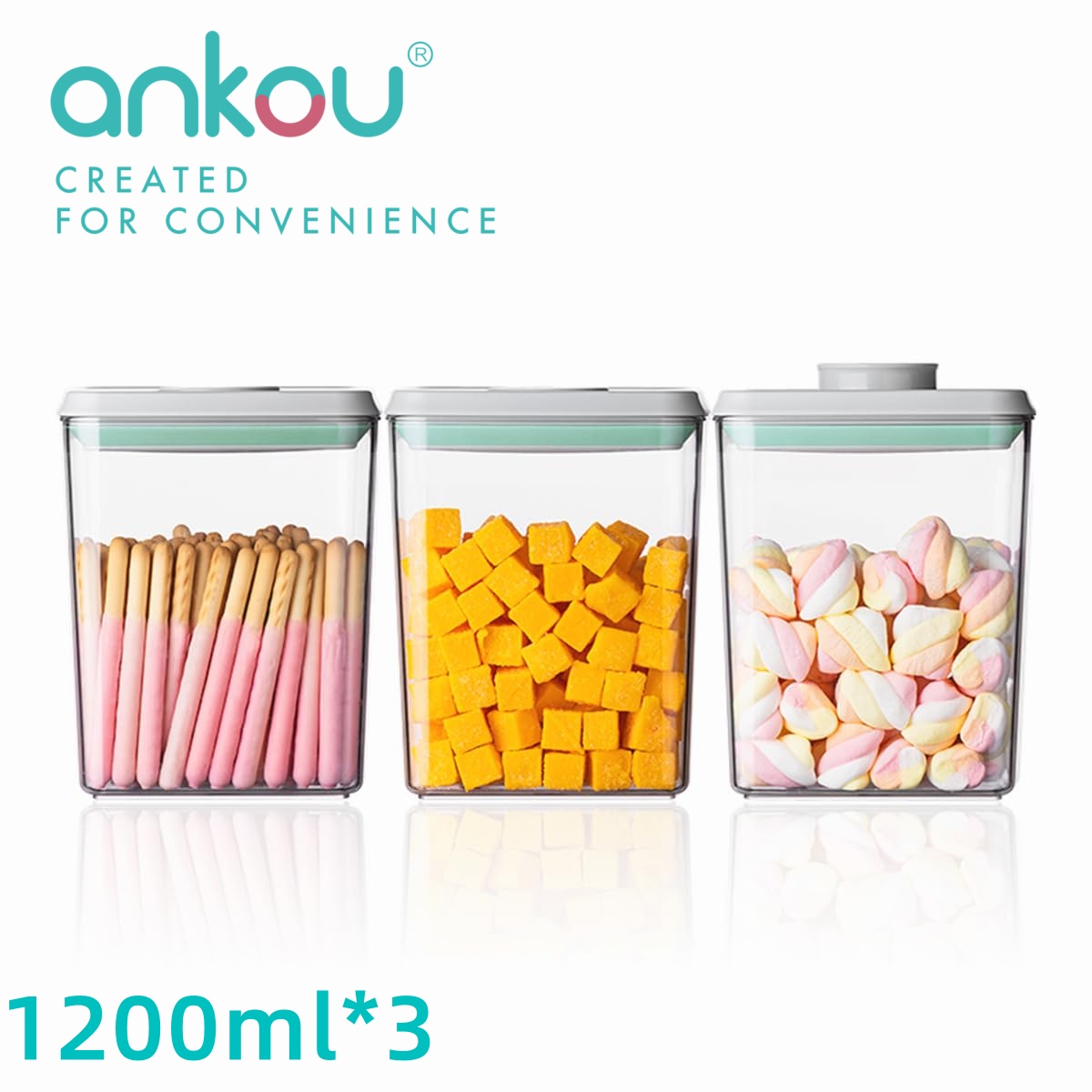 Food Storage Meal Prep - Ankou 3Pcs 1.2L Pop Airtight Food
