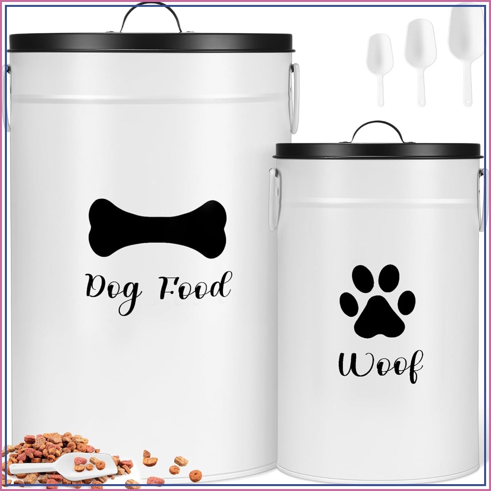 Food Storage Jar Set - Extra Large 30+14 lbs Metal Dog