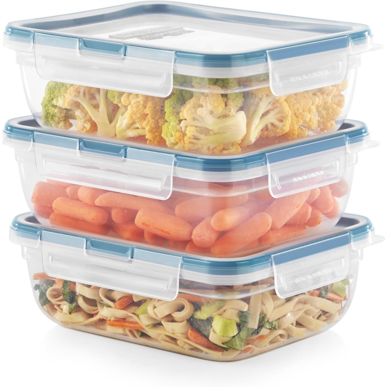 Food Storage Meal Prep - Plastic Food Storage Containers Set 3-Pack
