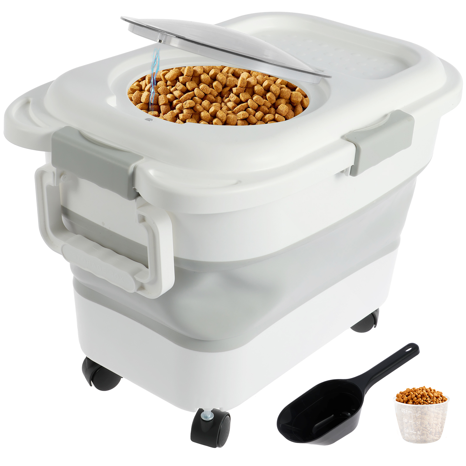 Food Storage On Wheels - Collapsible Pet Food Storage Container Cat