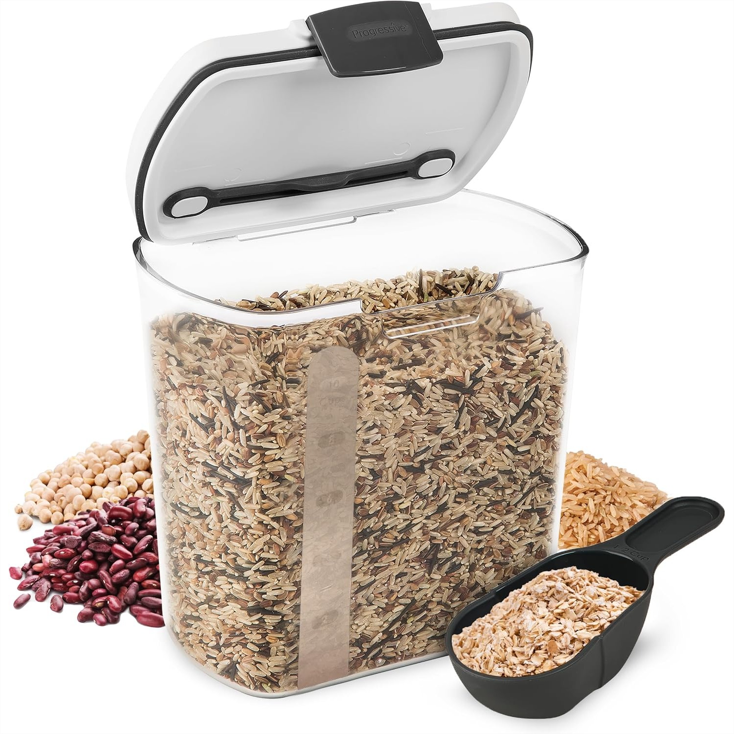 Food Storage Quart Containers - 2.5-Quart Grain Storage Container with Hinged