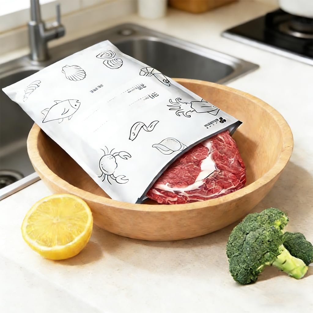 Food Storage Bags Zip Lock Pouch - 30Pcs Reusable Aluminum Foil Sealable Storage