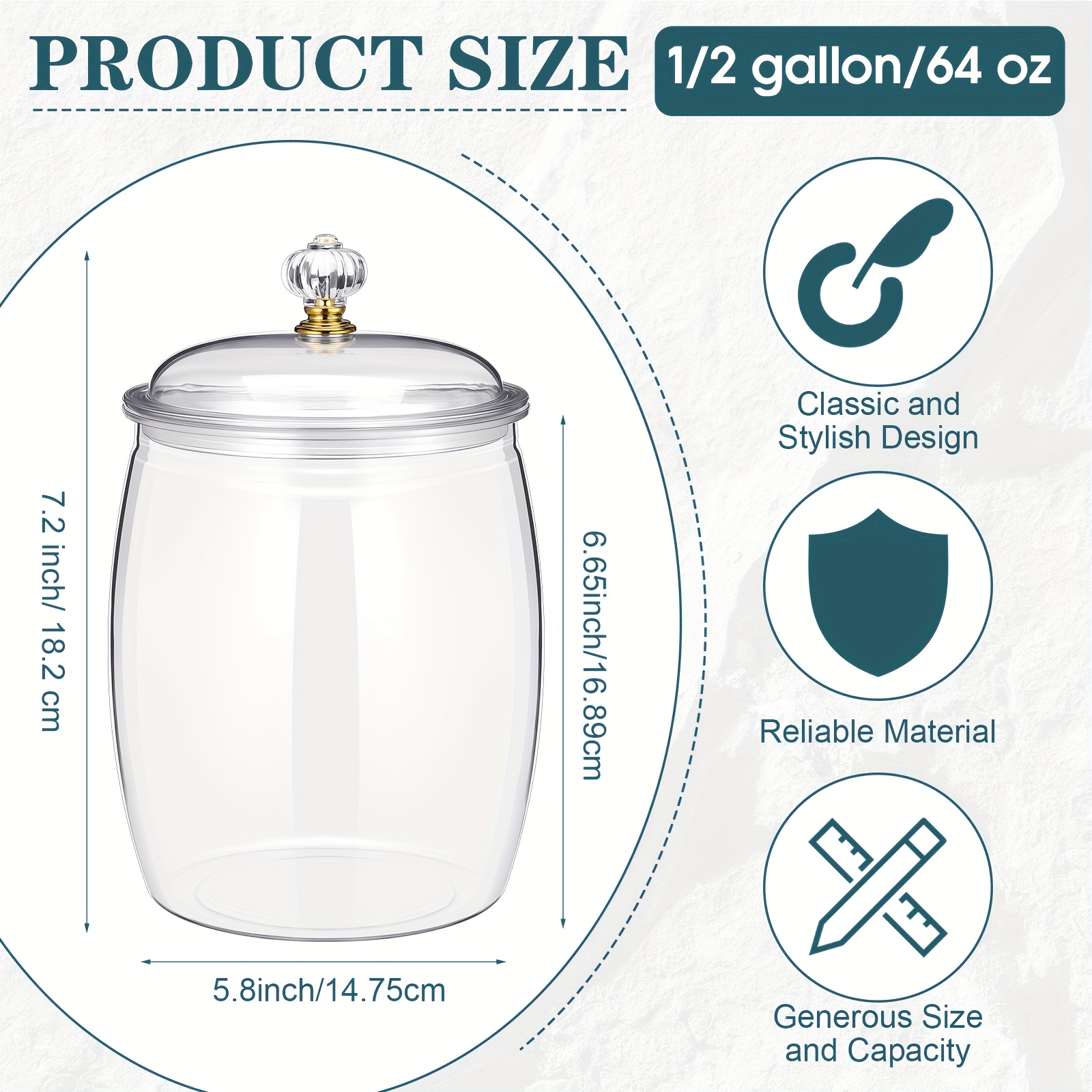Food Storage Without Pantry - Clear Airtight Plastic Apothecary Jar with