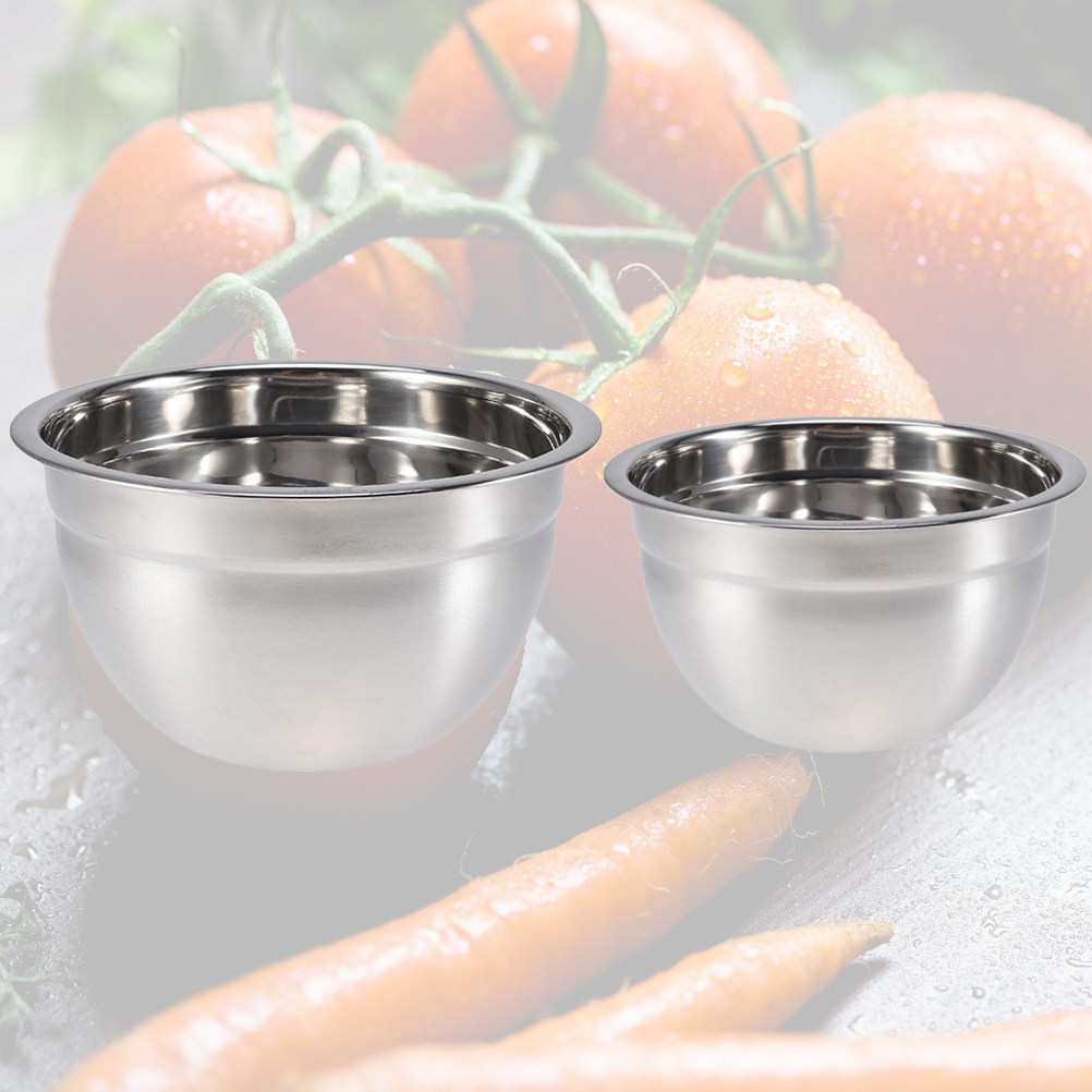 Food Storage For Restaurant - 2Pcs Stainless Steel Food Bowl Heavy