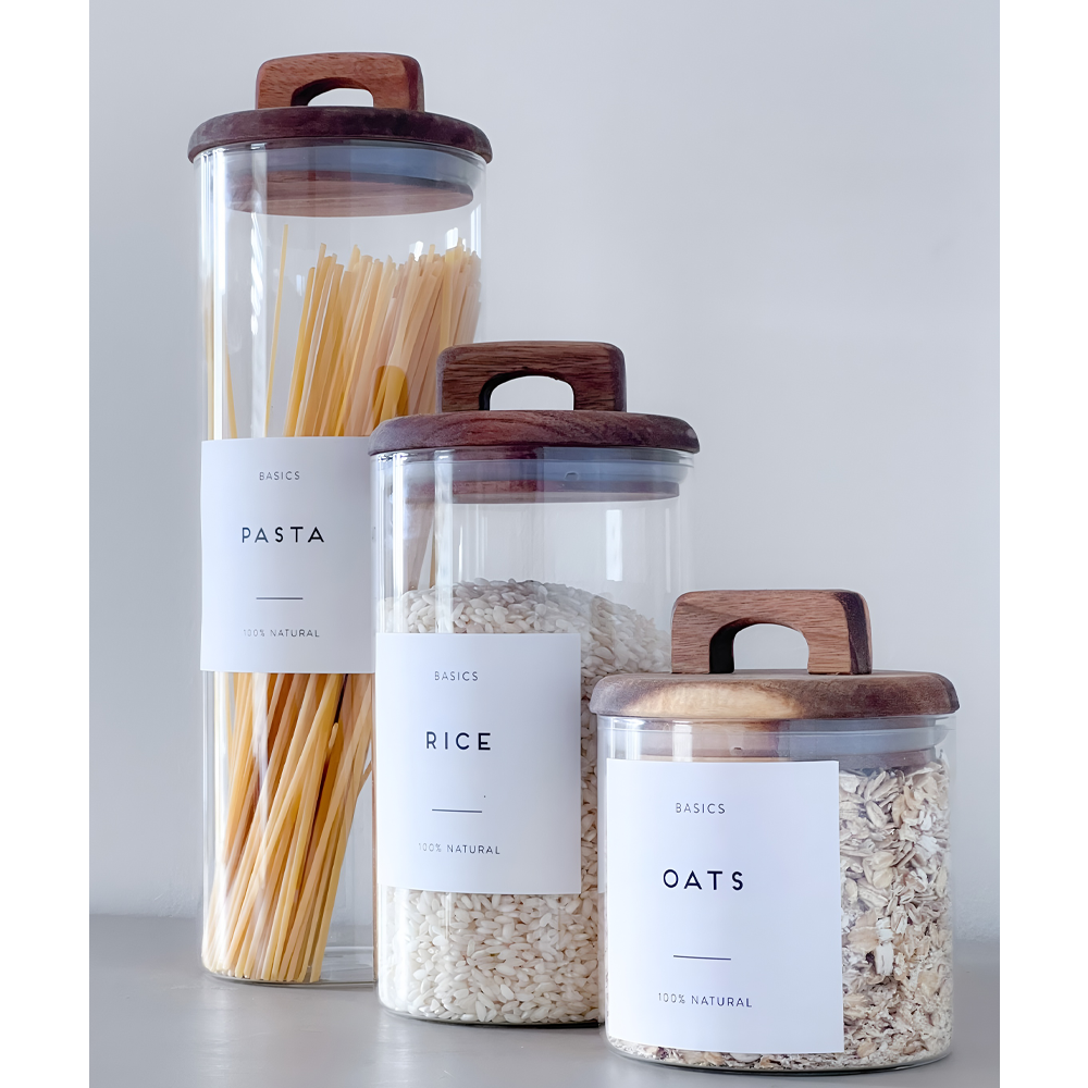 Food Storage Tank - Personalized, Custom Labels,Waterproof Pantry Labels,Minimalist Custom