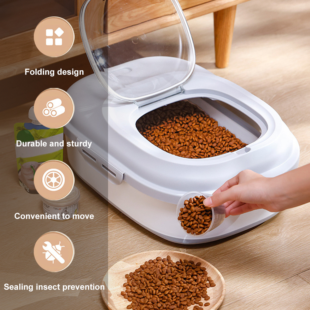Food Storage On Wheels - Collapsible Dry Cat Food Box 20-30LB