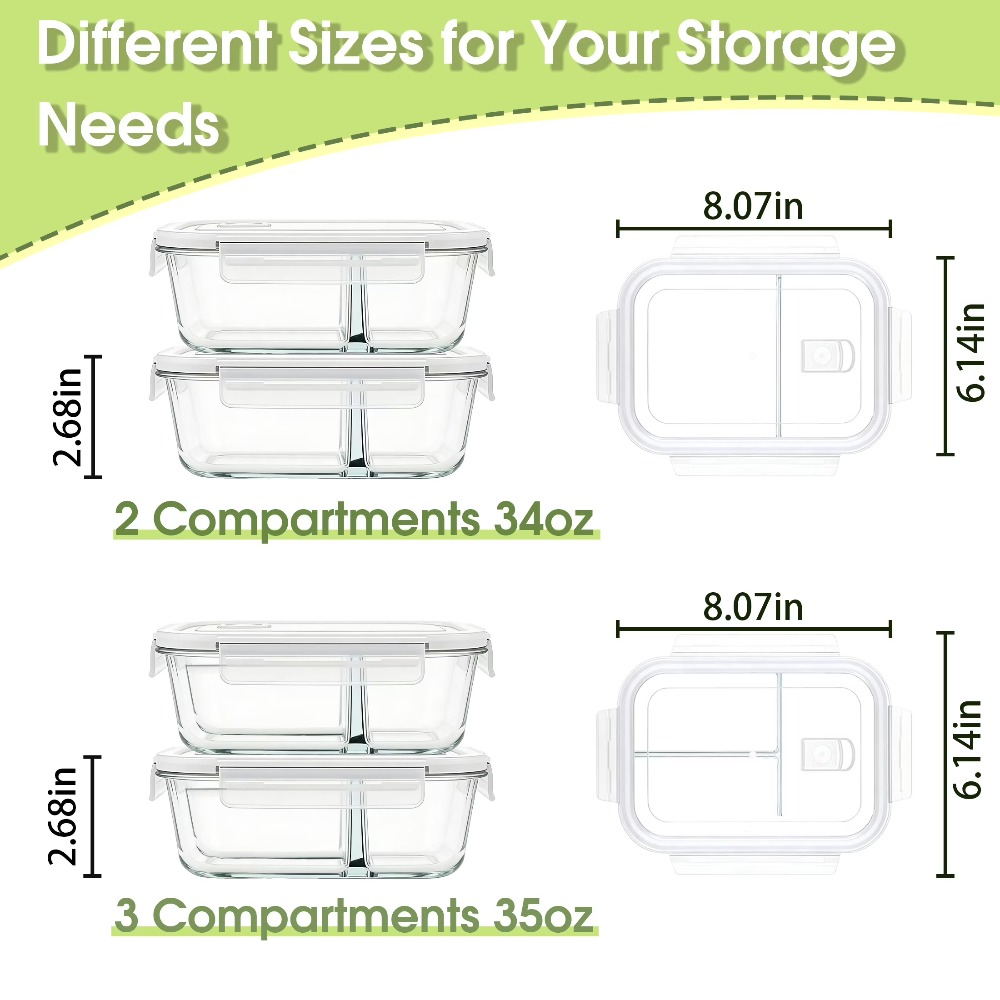 Glass Food Storage Containers  - Food Storage Meal Prep のレビューと価格