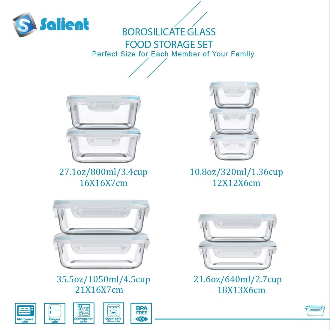 18-Piece Glass Food Storage Co - Food Storage Meal Prep のレビューと価格