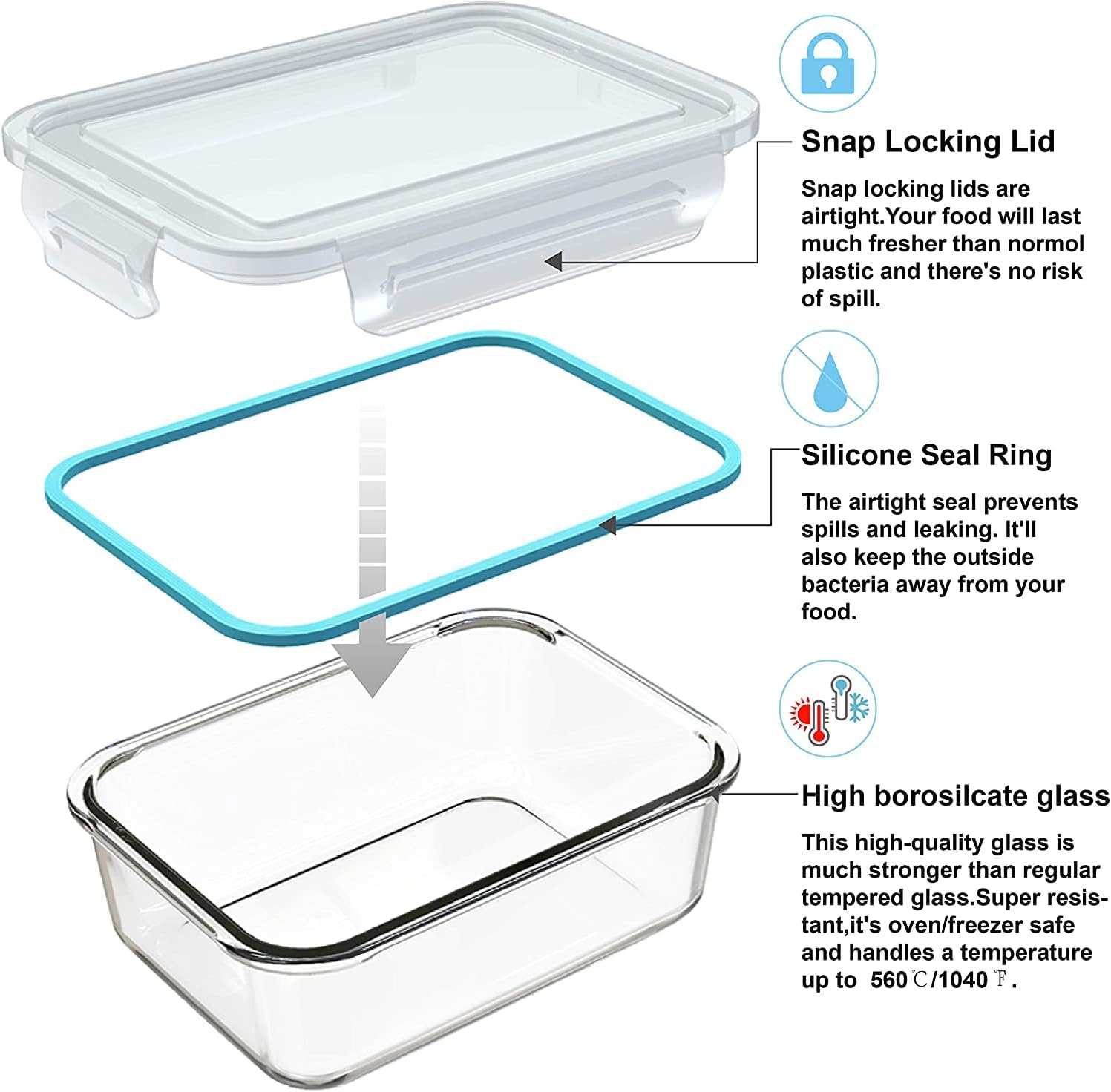 18-Piece Glass Food Storage Co - Food Storage Meal Prep のレビューと価格