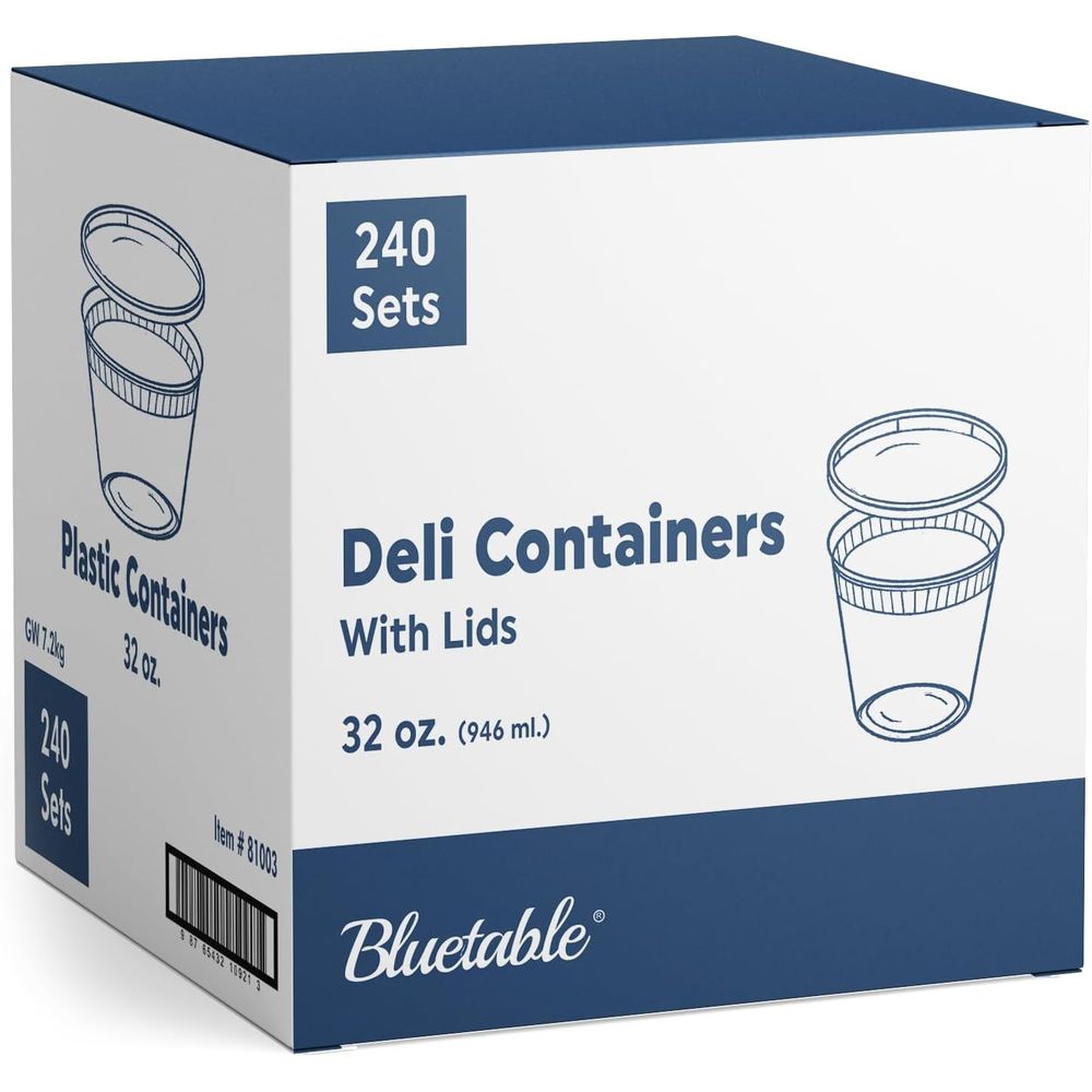 Bulk 240-Pack 32oz Plastic Qua - Food Storage Quart Containers のレビューと価格