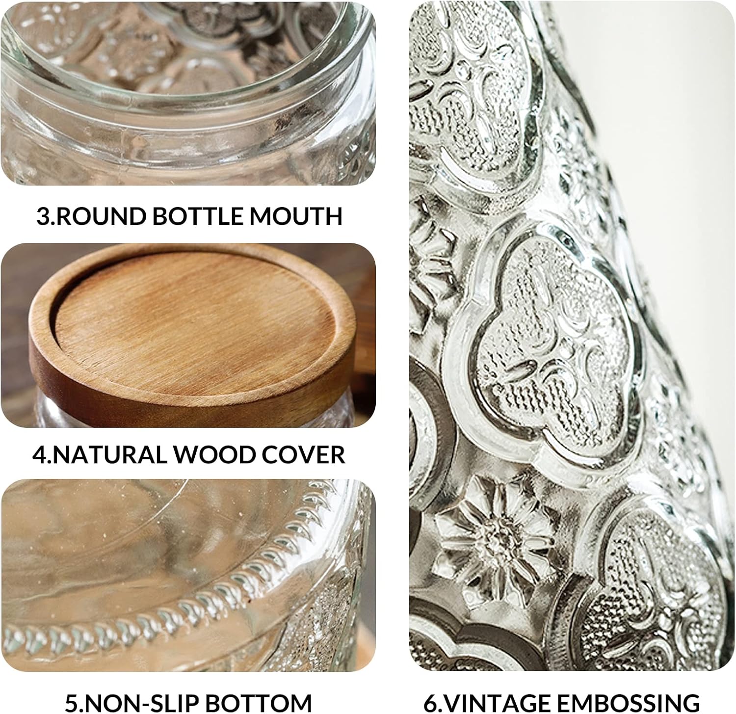 35oz/1000ml Glass Storage Jars - Food Storage Large のレビューと価格