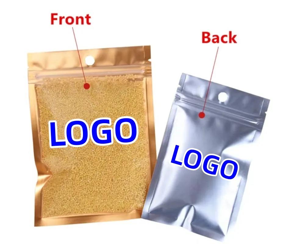 100pcs One Side Clear Gold Foi - Food Storage Bags Zip Lock Pouch のレビューと価格