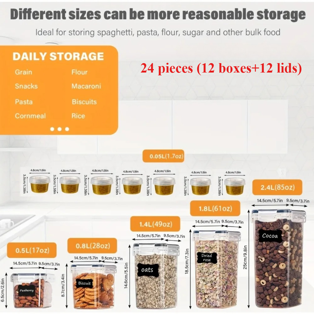 24Pcs Food Storage Containers  - Food Storage Tank のレビューと価格