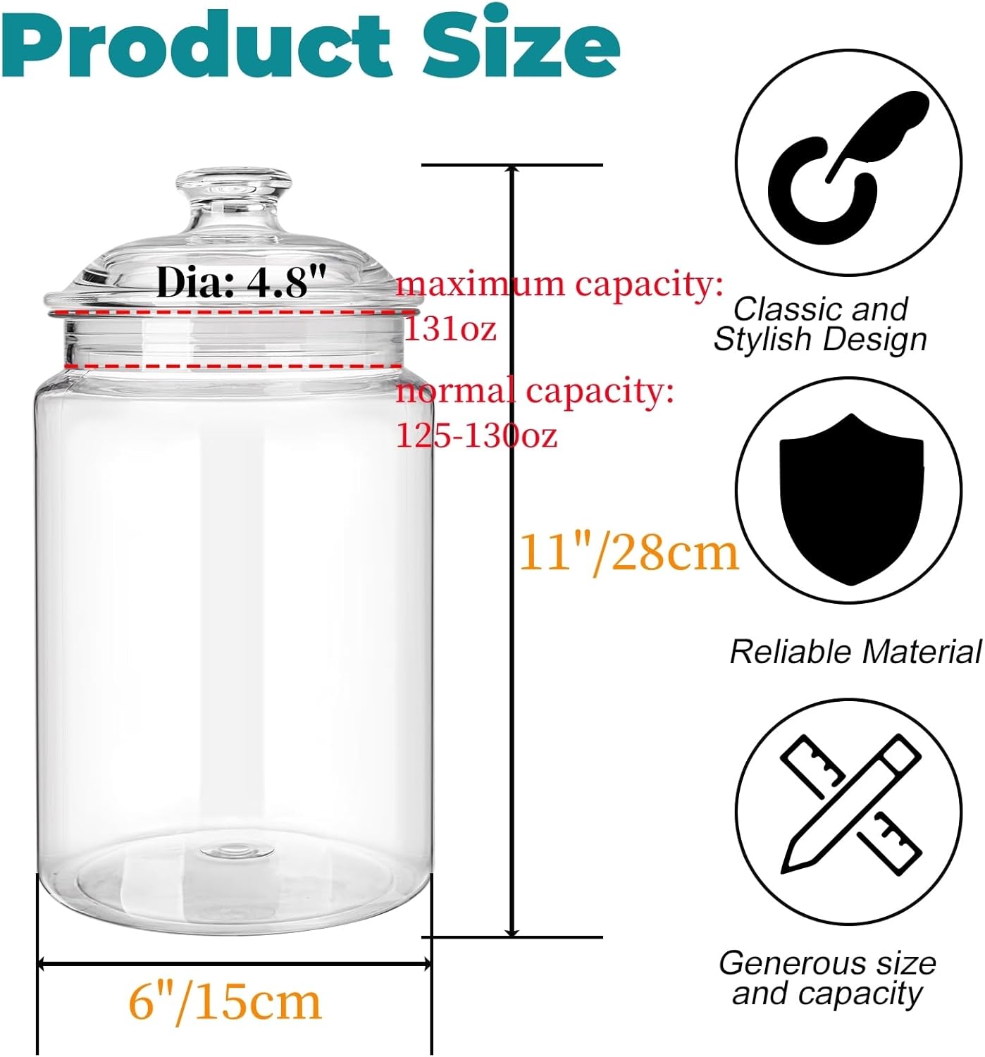 2 Pack 130 oz Large Cookie Jar - Food Storage Large のレビューと価格
