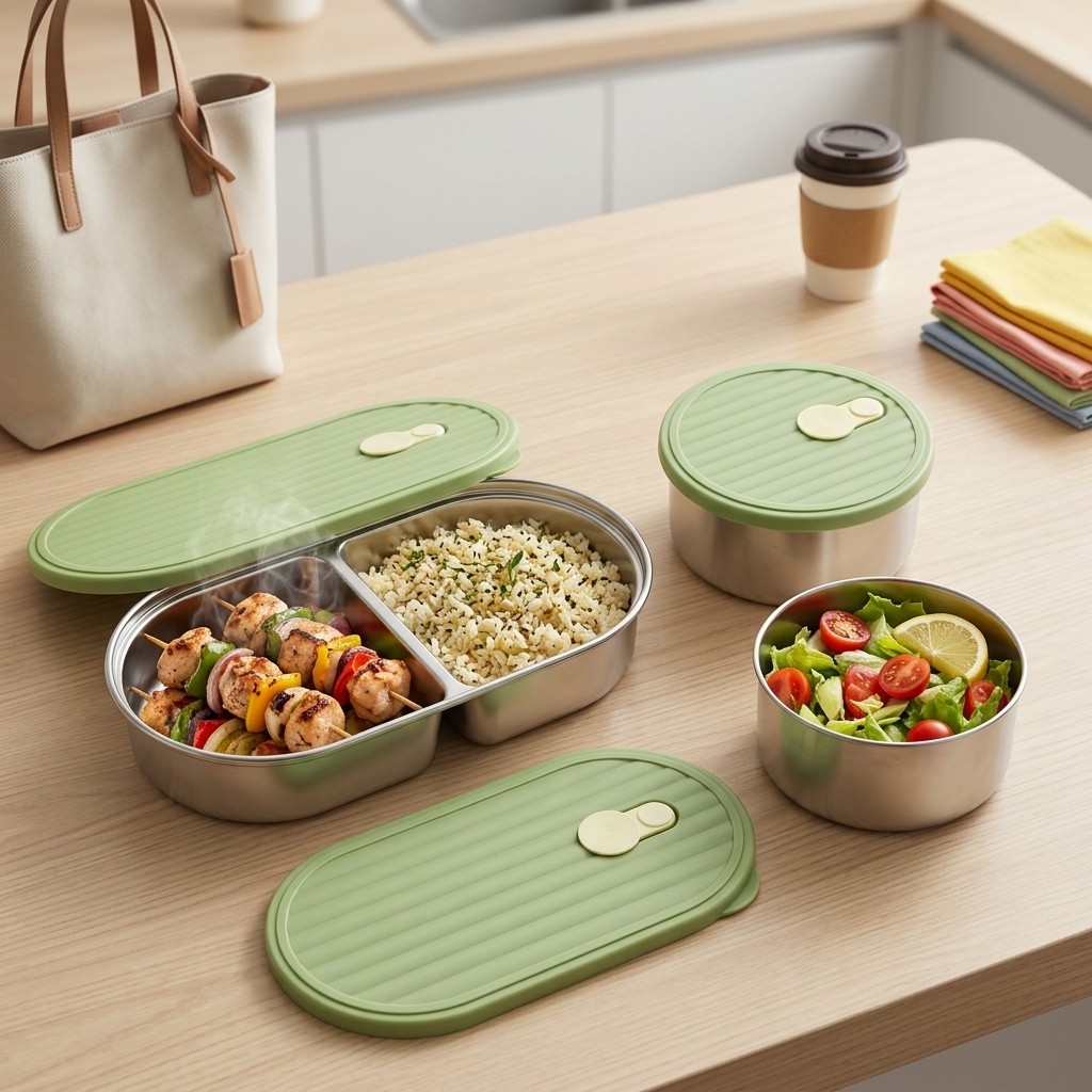 Microwavable 304 Stainless Ste - Food Storage Jar Set のレビューと価格
