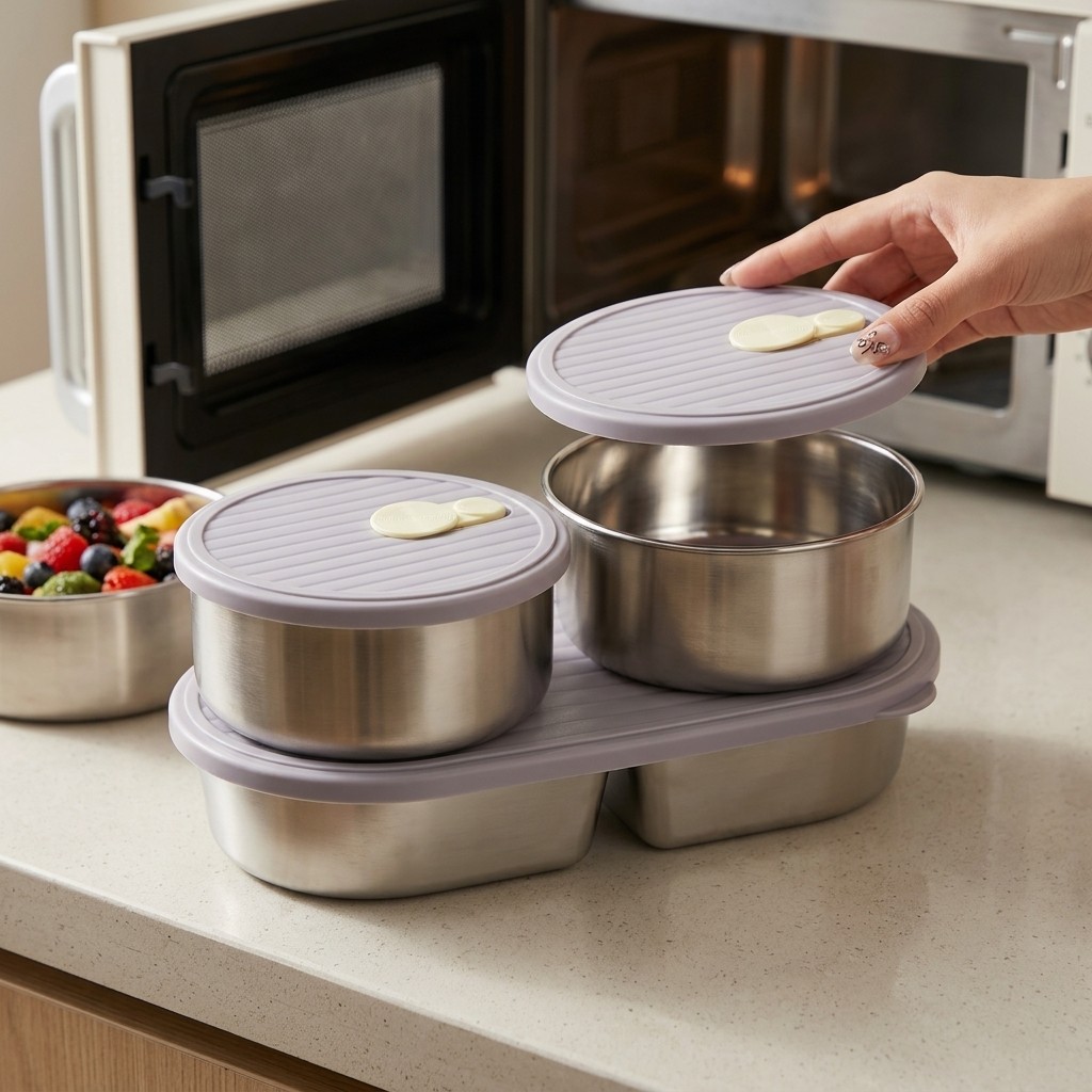 Microwavable 304 Stainless Ste - Food Storage Jar Set のレビューと価格