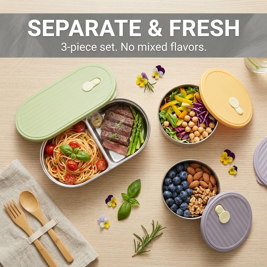 Microwavable 304 Stainless Ste - Food Storage Jar Set のレビューと価格