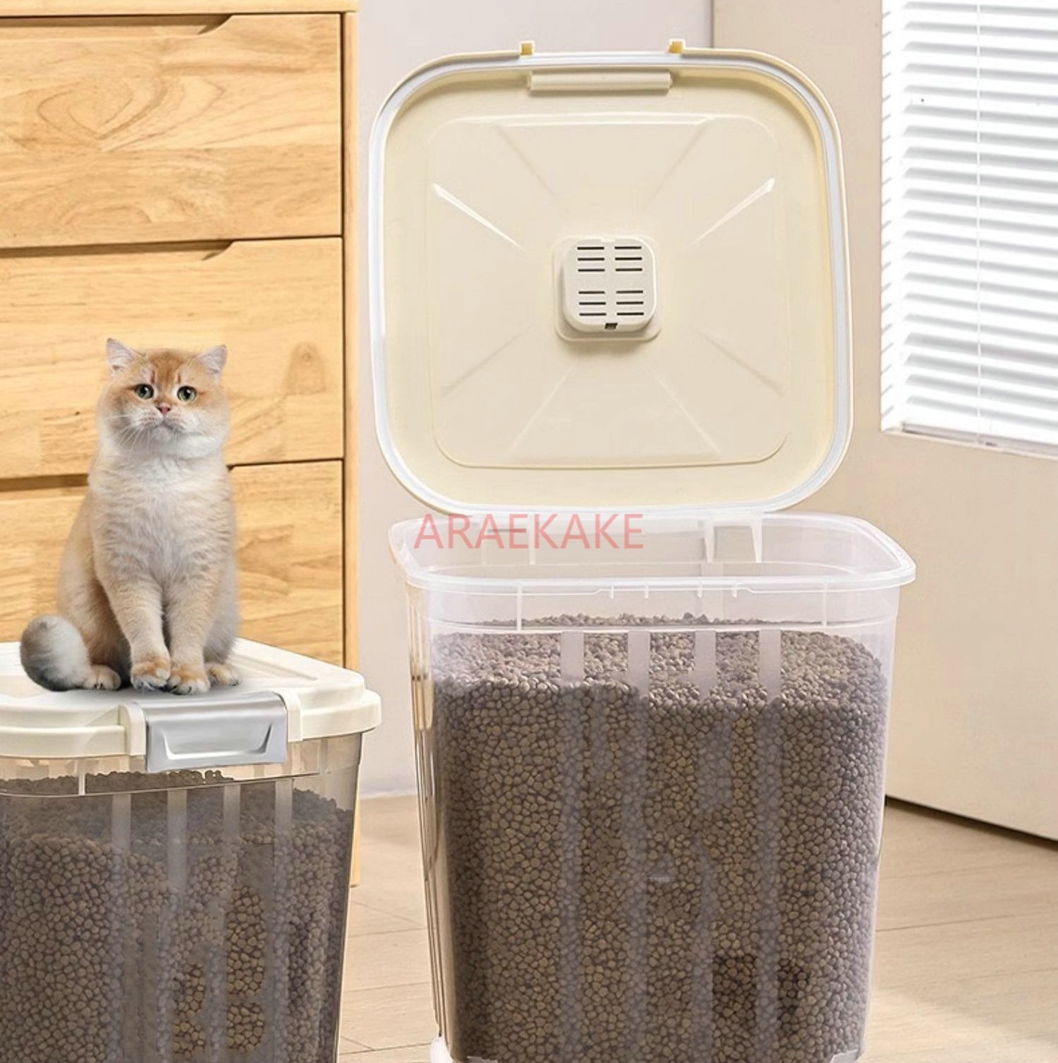 Cat food storage bucket, dog f - Food Storage On Wheels のレビューと価格