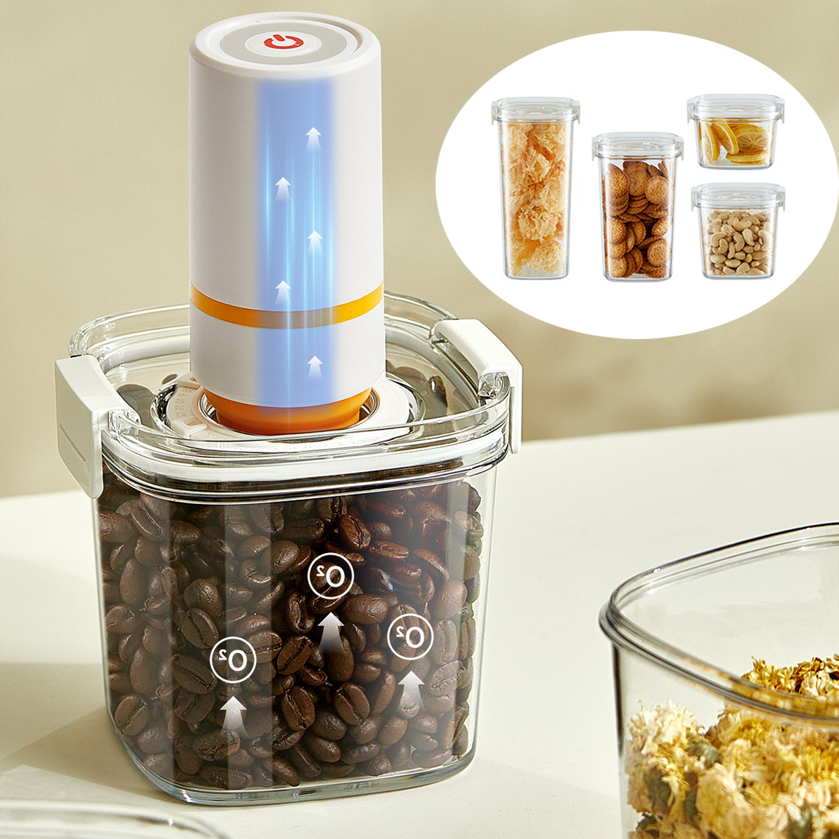 Vacuum Sealed Tank Coffee Bean - Food Storage Jar Set のレビューと価格