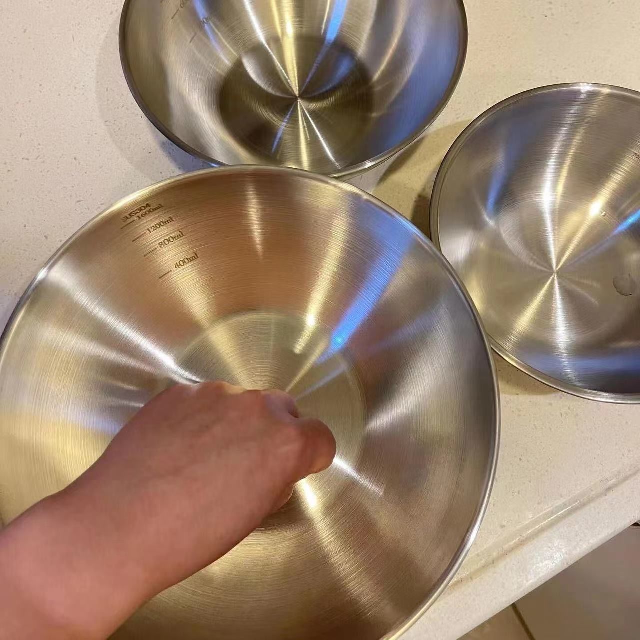 1-3 Stainless Steel Bowl Set w - Food Storage Large のレビューと価格