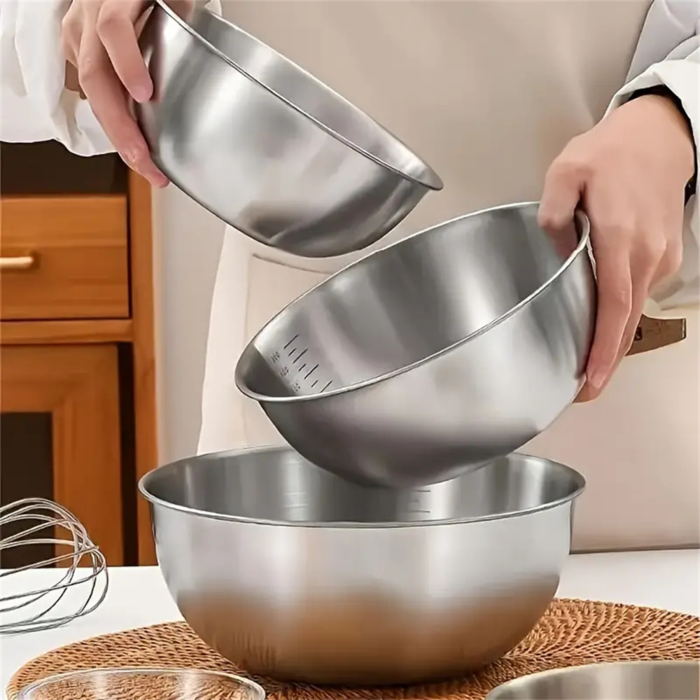 1-3 Stainless Steel Bowl Set w - Food Storage Large のレビューと価格