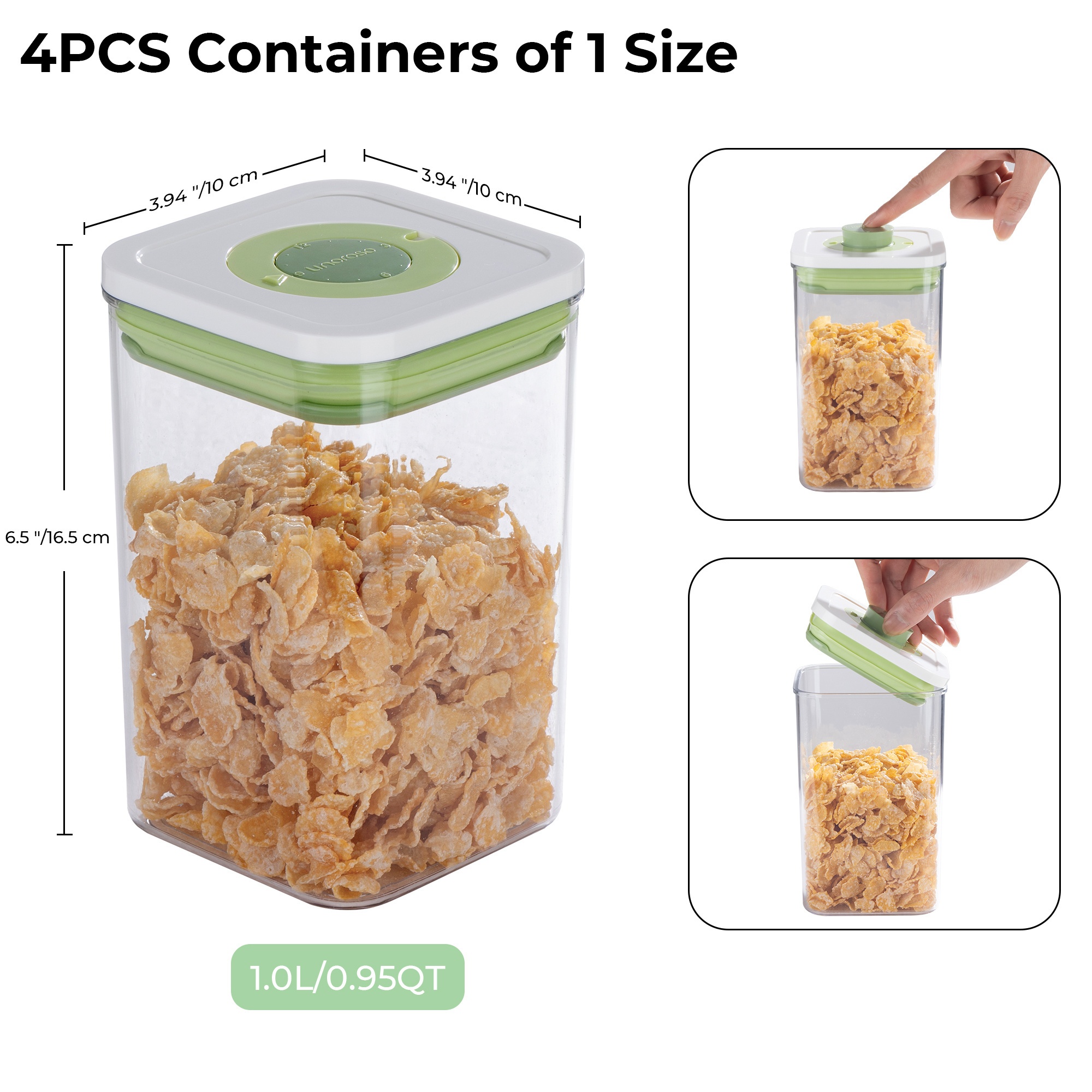 4-Piece Pop-Seal Food Storage  - Food Storage Without Pantry のレビューと価格