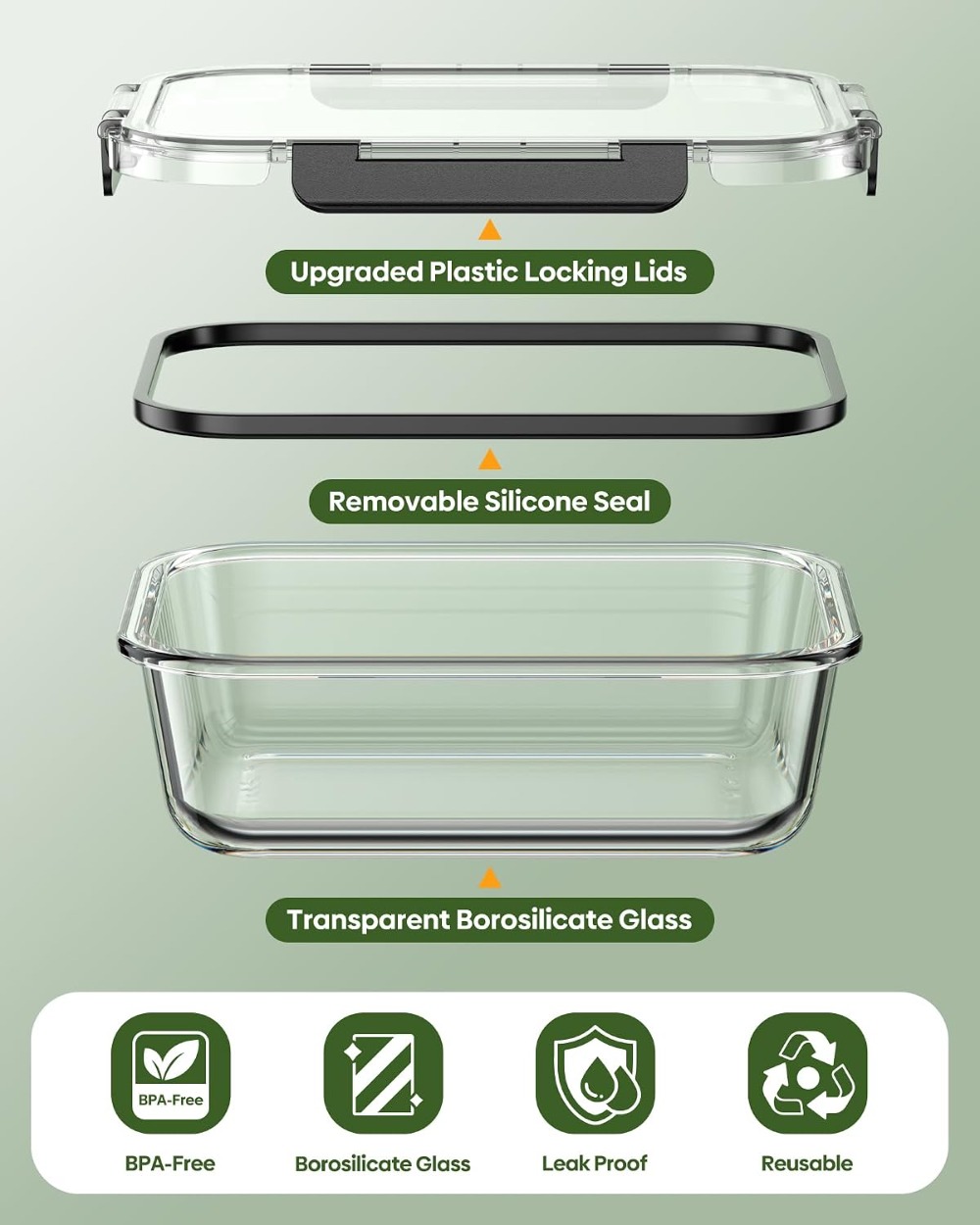 40 PCS Glass Food Storage Cont - Glass Meal Prep Container のレビューと価格