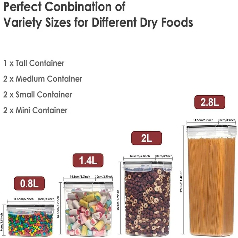 7Pcs Kitchen Food Storage Cont - Food Storage Jar Set のレビューと価格