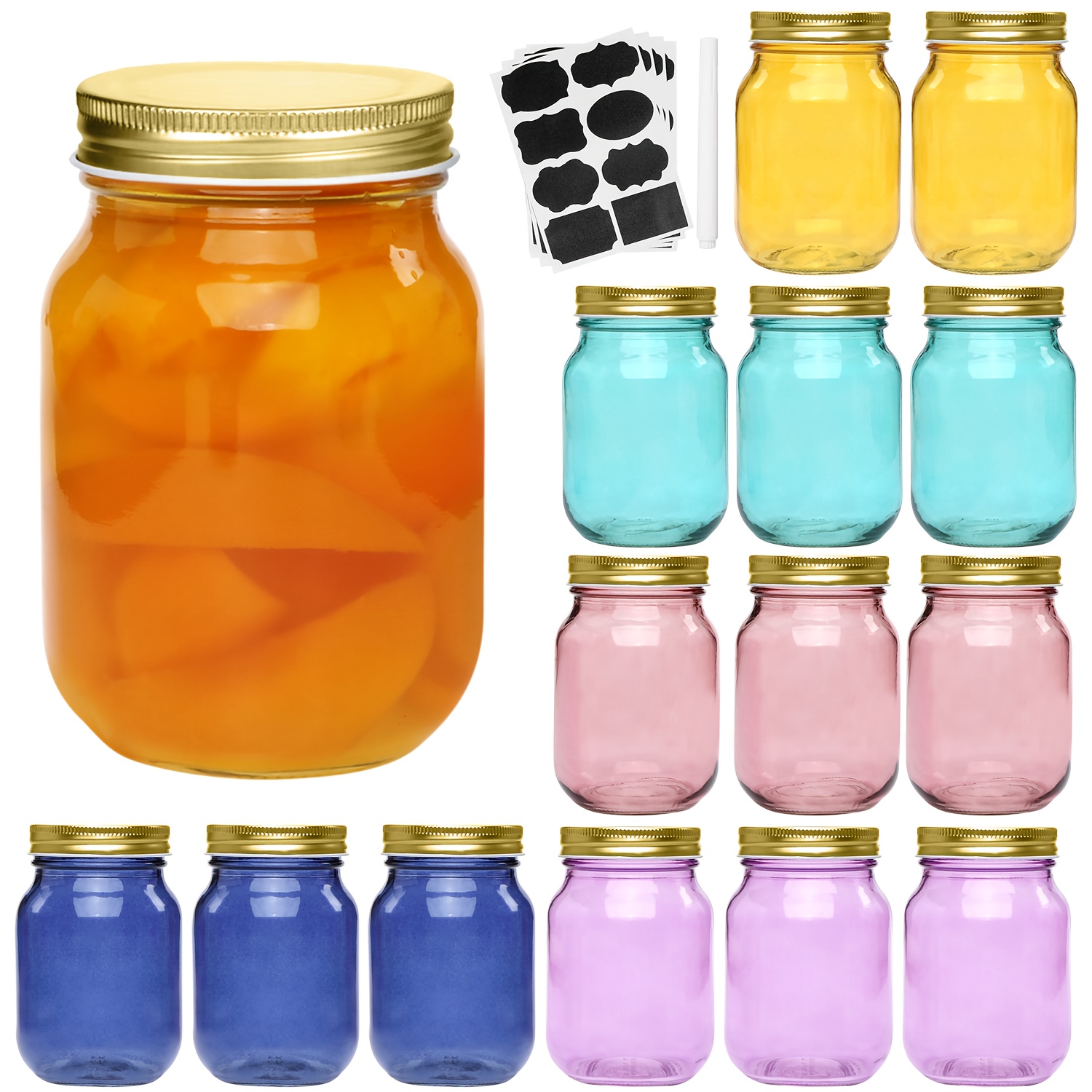 15-Piece Glass Mason Jar Set – - Food Storage Without Pantry のレビューと価格