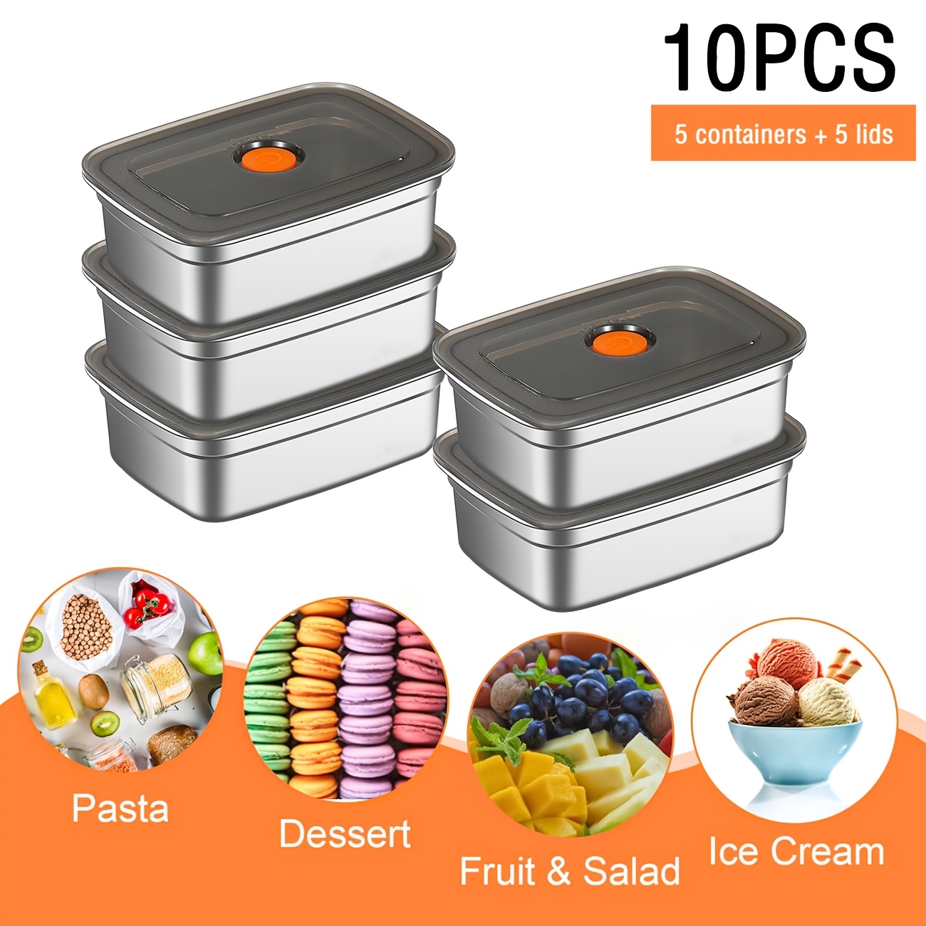 10-Piece Stainless Steel Food  - Food Storage For Restaurant のレビューと価格