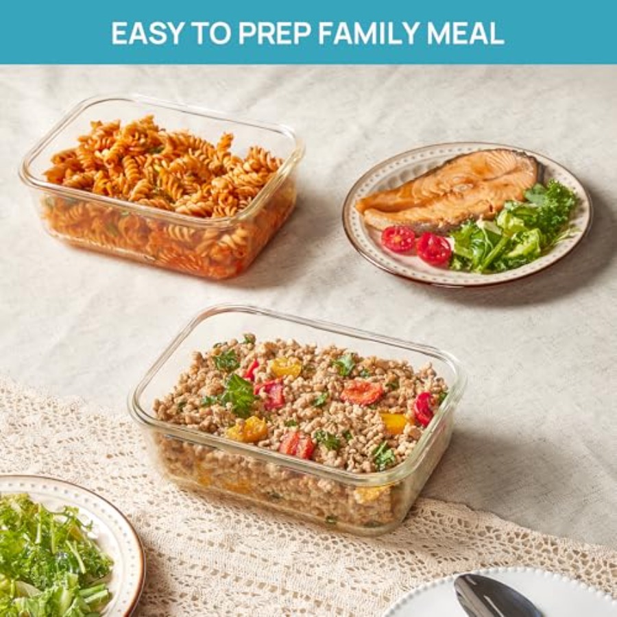 2Pack 1860ml/63oz Large Glass  - Food Storage Glass Containers Large のレビューと価格