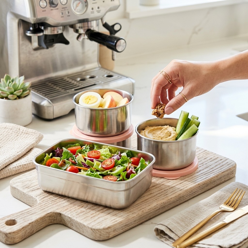 Microwave Safe 304 Stainless S - Food Storage Jar Set のレビューと価格