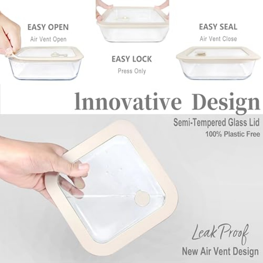 Glass Food Container Set with  - Glass Meal Prep Container のレビューと価格