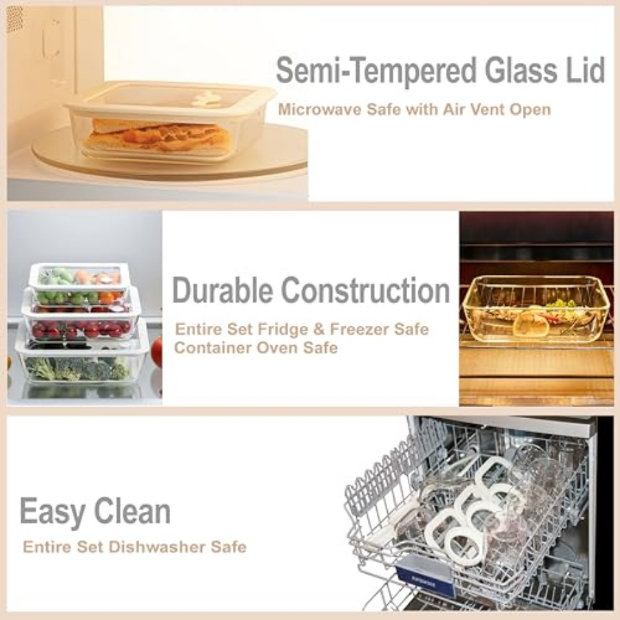 Glass Food Container Set with  - Glass Meal Prep Container のレビューと価格