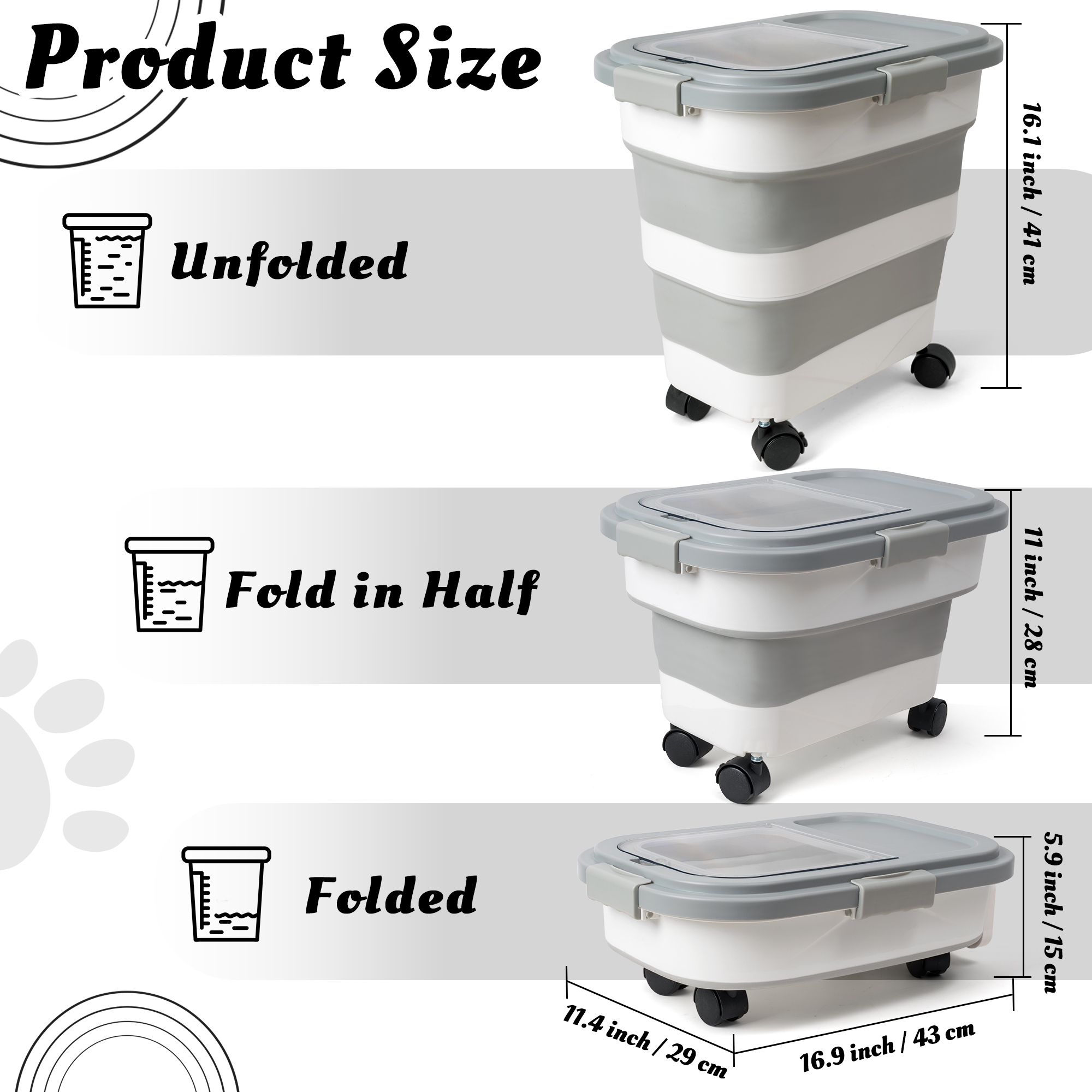 1PCS Pet Food Storage Containe - Food Storage On Wheels のレビューと価格