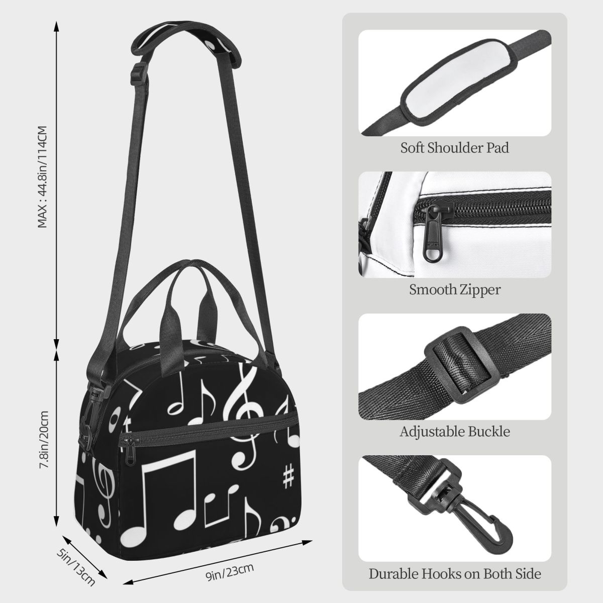 Music Notes Insulated Lunch Ba - Food Storage Notes のレビューと価格