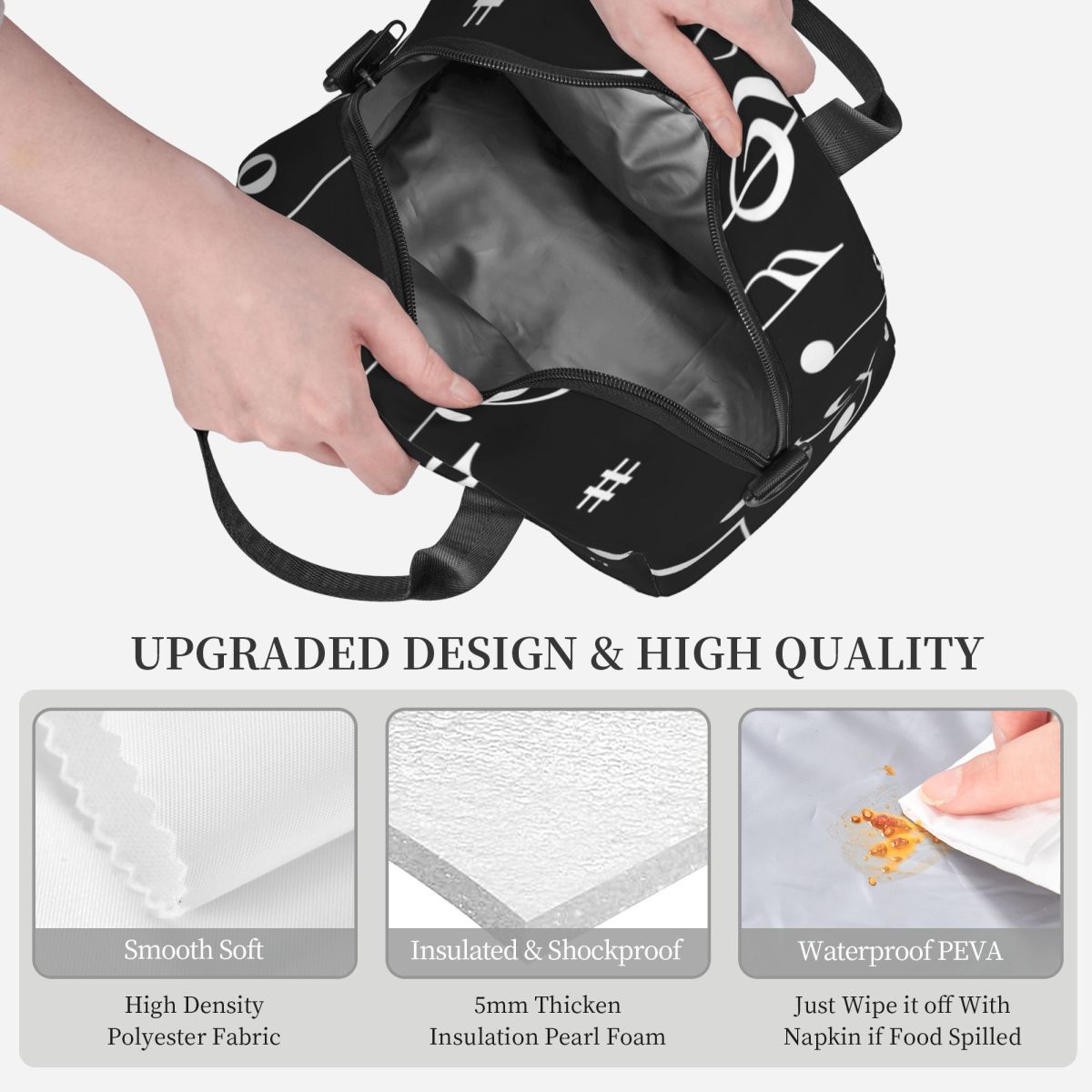 Music Notes Insulated Lunch Ba - Food Storage Notes のレビューと価格