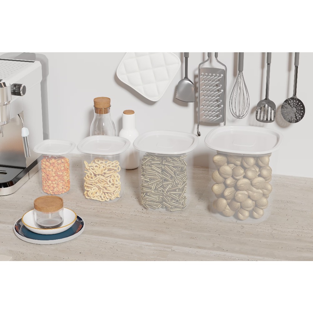 Best seller  8-Piece Plastic F - Food Storage Kitchen Container Set のレビューと価格