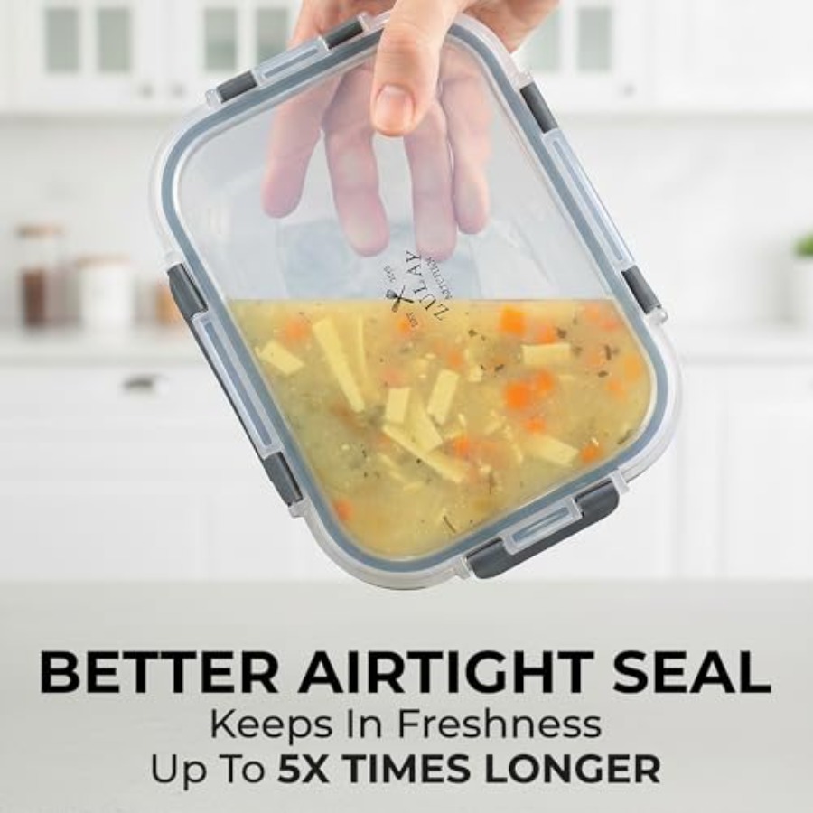 5 Piece Large 36oz Glass Tuppe - Food Storage Glass Containers Large のレビューと価格