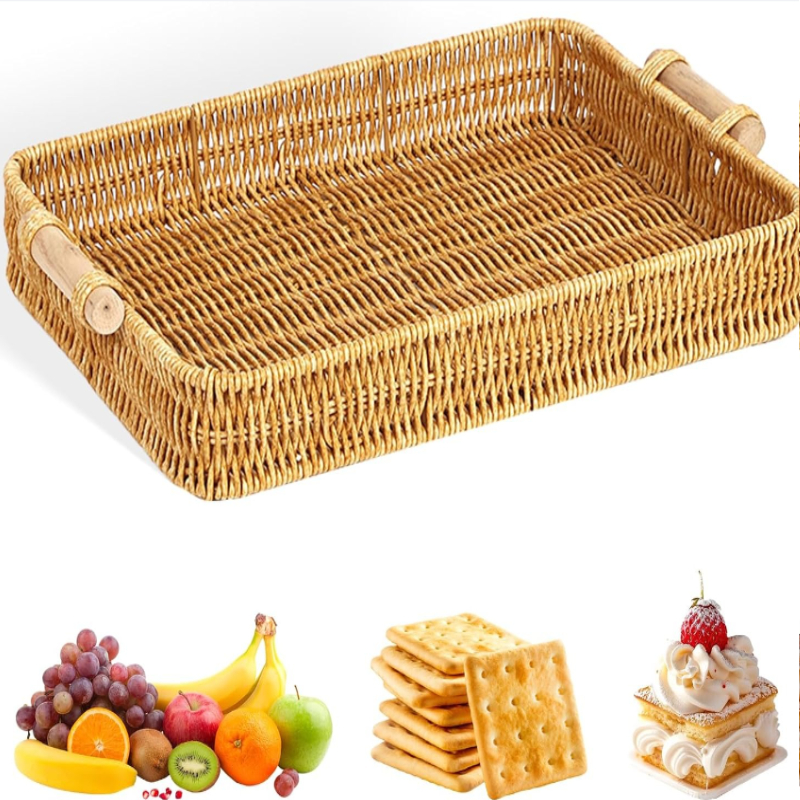 Wicker Tray Rectangular Rattan - Food Storage For Restaurant のレビューと価格