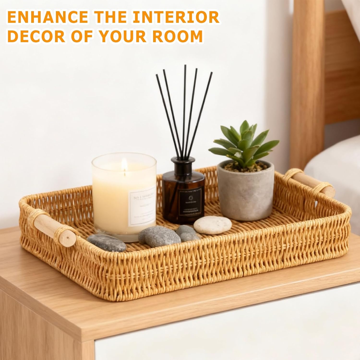Wicker Tray Rectangular Rattan - Food Storage For Restaurant のレビューと価格
