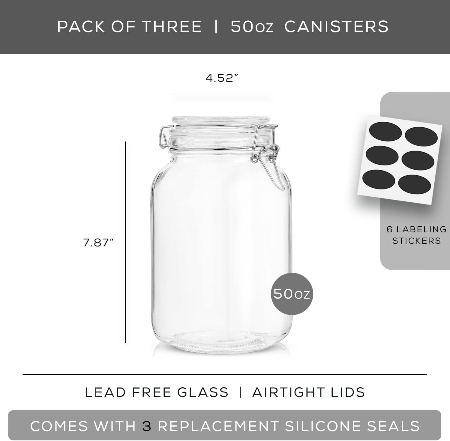 Airtight Glass Jars with Lids  - Food Storage Jar Set のレビューと価格