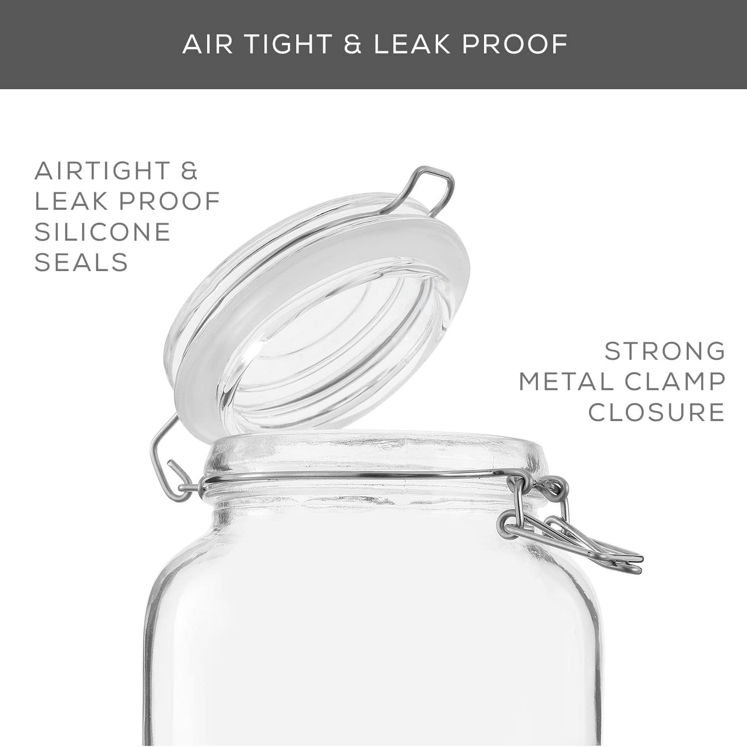 Airtight Glass Jars with Lids  - Food Storage Jar Set のレビューと価格