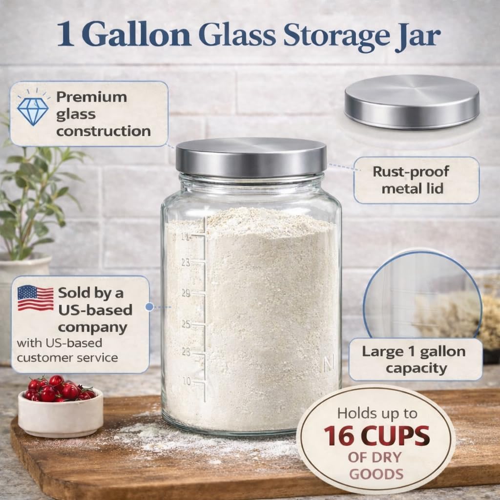 Extra Large    Jar - 1 Gallon  - Food Storage Large のレビューと価格