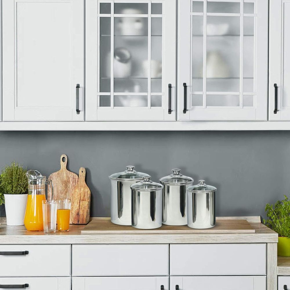 4-Piece Stainless Steel Food S - Food Storage Kitchen Container Set のレビューと価格