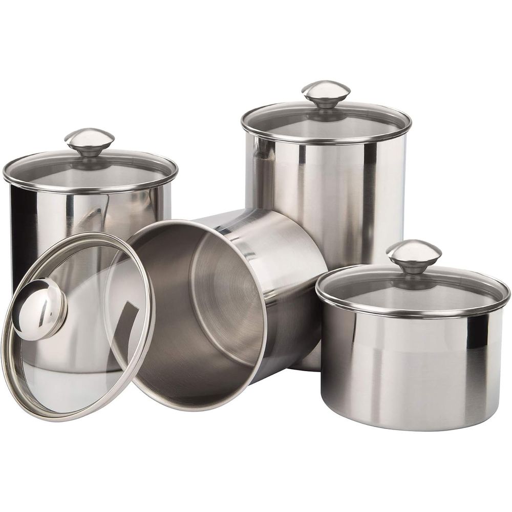 4-Piece Stainless Steel Food S - Food Storage Kitchen Container Set のレビューと価格