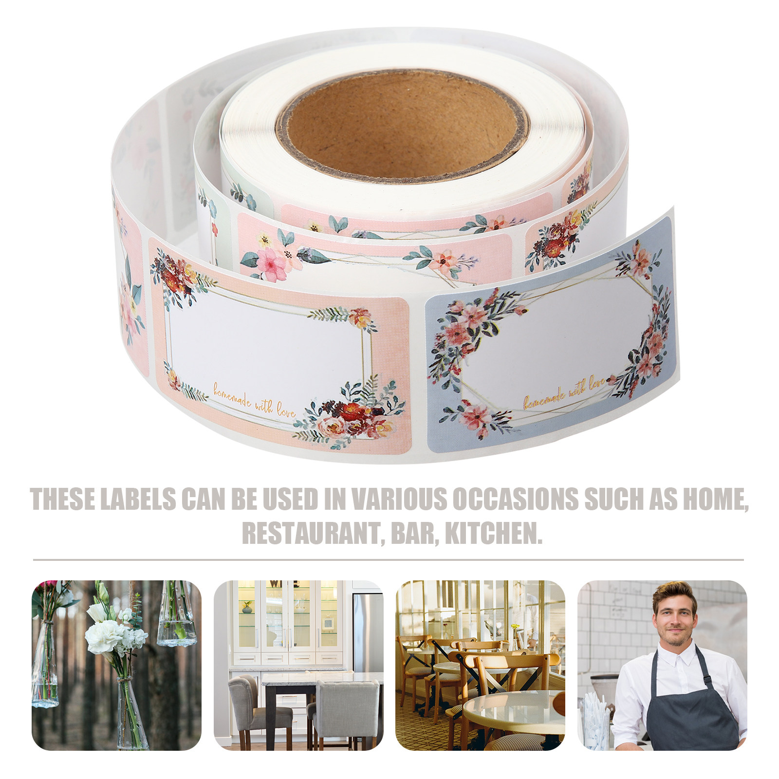 3 Rolls Blank Name Sticker Lab - Food Storage For Restaurant のレビューと価格